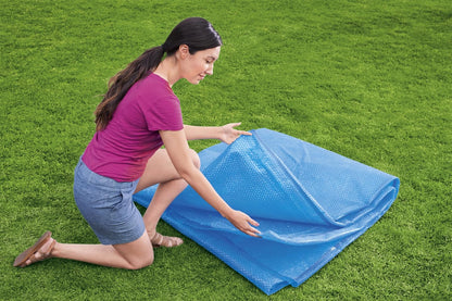 Bestway - Cubierta Solar Redonda para Piscina sobre el Piso, 3,96 m x 4,27 m x 4,57 m