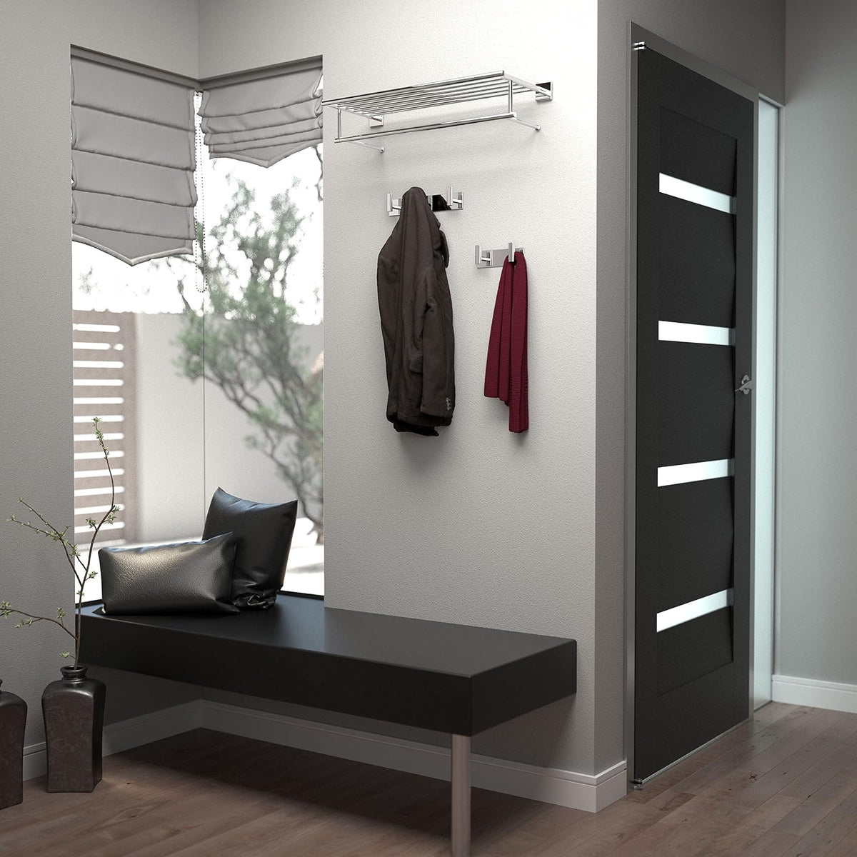Gatco Elevate All Modern Décor - Gancho doble rectangular, color cromado