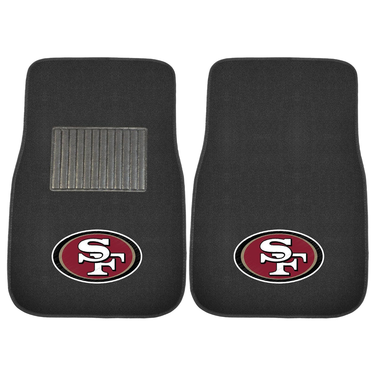 FANMATS 17120 San Francisco 49ers - Juego de Alfombrillas Bordadas de 2 Piezas con Logotipo del Equipo, Alfombrillas para automóvil de la Fila Delantera, Color Negro
