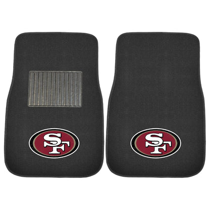 FANMATS 17120 San Francisco 49ers - Juego de Alfombrillas Bordadas de 2 Piezas con Logotipo del Equipo, Alfombrillas para automóvil de la Fila Delantera, Color Negro