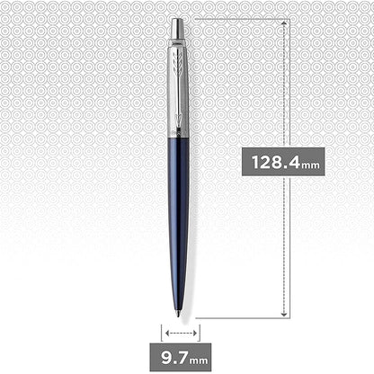 Parker Jotter Boligrafo Azul Real Terminado En Cromo Tinta Azul Punto Mediano