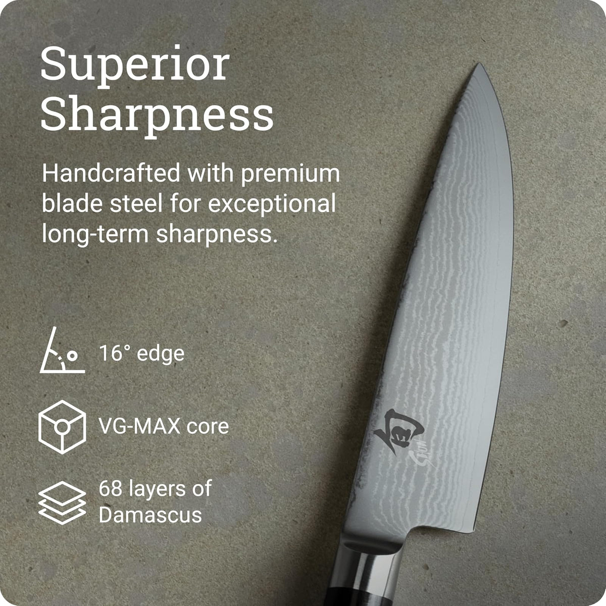 Shun DM0723 Cuchillo clásico de acero inoxidable para Chef, 15.24 cm