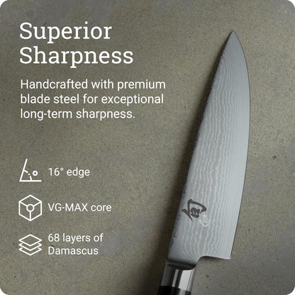 Shun DM0723 Cuchillo clásico de acero inoxidable para Chef, 15.24 cm