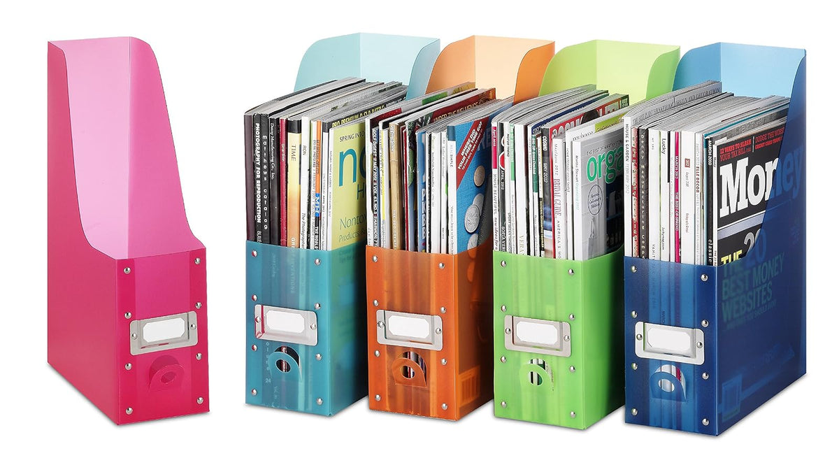 Whitmor Magazine Desk Organizers-Multicolored (Set of 5) Storage, Assorted, 5 Count