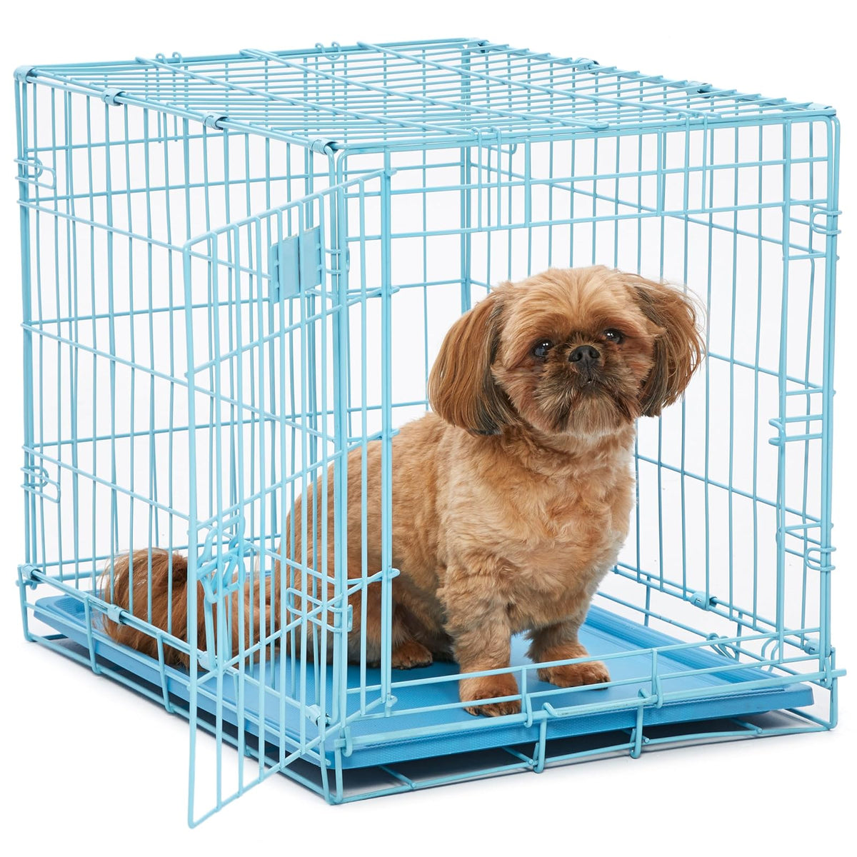 MidWest Homes for Pets Jaula iCrate Plegable para Perro con Panel Divisor - 24-Inch w - Divider - Puerta individual, azul