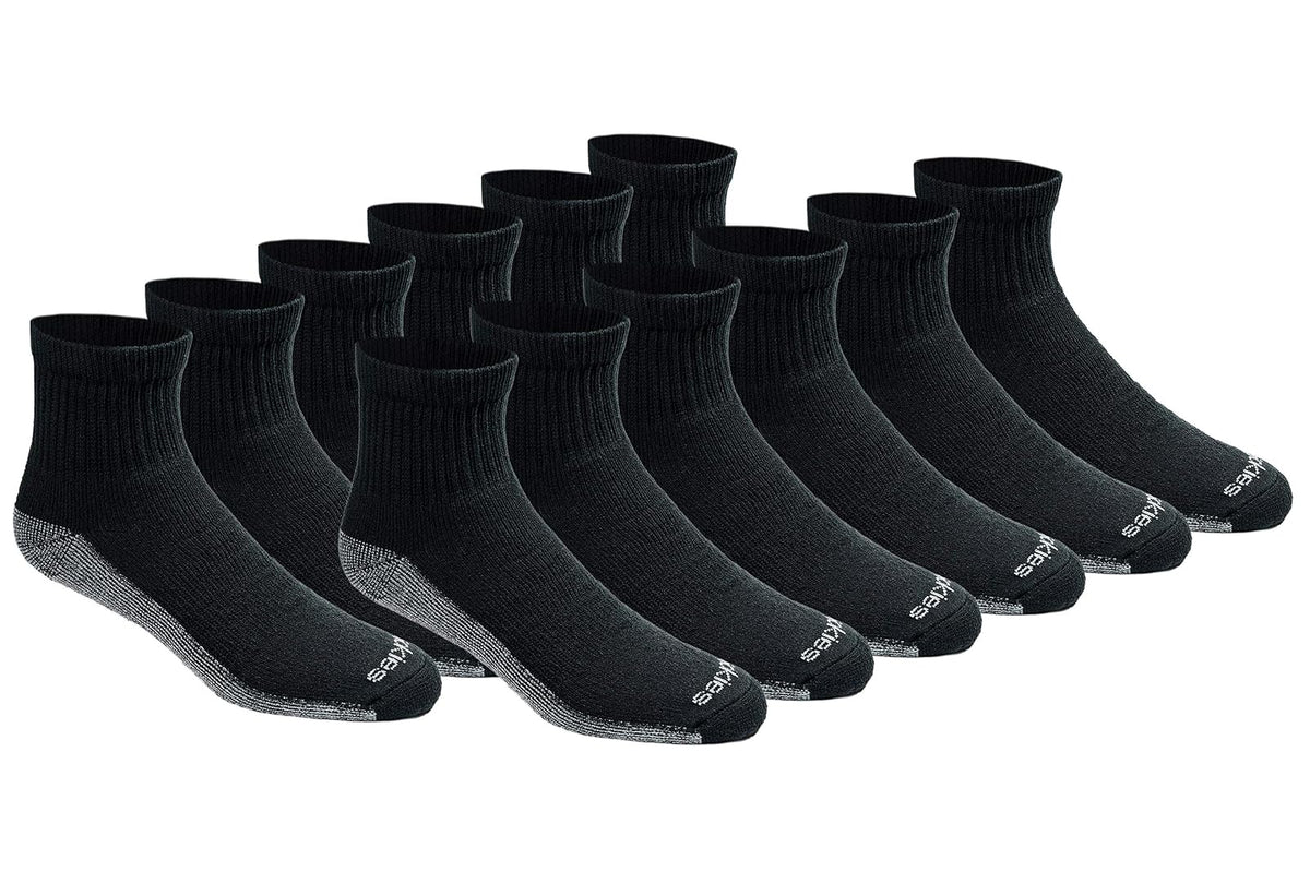 Dickies Calcetines Dri-Tech Control de Humedad para Hombre - Shoe Size: 6-12 - Black (12 Pairs)