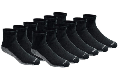 Dickies Calcetines Dri-Tech Control de Humedad para Hombre - Shoe Size: 6-12 - Black (12 Pairs)