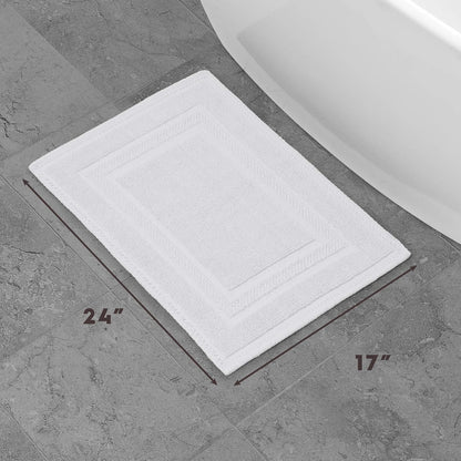 Jean Pierre New York Alfombra de baño, algodón, Lavado a la Piedra, diseño Circuito, Contemporáneo, Blanco, 17x24 in., 1, 1
