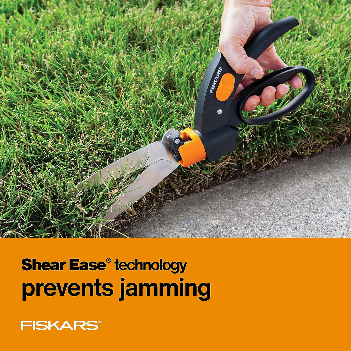 Fiskars Shear Ease - Cuchillas de Acero Inoxidable de 5 Pulgadas - Tijeras de Corte de Plantas de Hoja giratoria de 360 Grados - Tijeras de jardín y Cortador de zacate, Negro