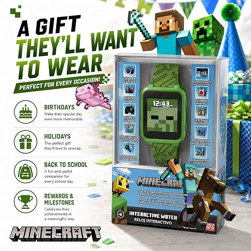 Minecraft Reloj inteligente interactivo con pantalla táctil (Modelo: MIN4045AZ)
