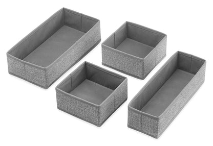 Whitmor 6283-9871 - Juego de 4 organizadores de cajones grises
