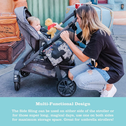 Disney Baby by J.L. Childress - Red de carga lateral, organizador y almacenamiento de carriola, color negro Mickey