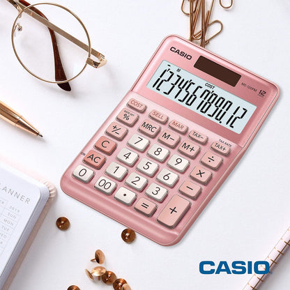 Casio MS-120FM-PK Calculadora de Escritorio Color Rosa Metálico