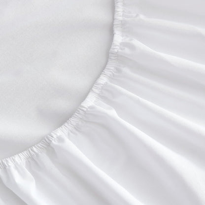 Nautica - Sábana Bajera Ajustable Individual, Ropa de Cama de percal de algodón, decoración Casual para el hogar (Blanco sólido, Individual)