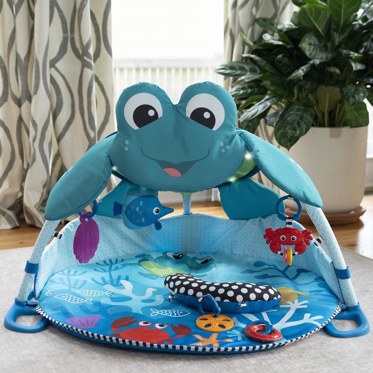 Baby Einstein Neptune Under The Sea Lights & Sounds - Alfombra de actividades para gimnasio y juegos, para niños recién nacidos