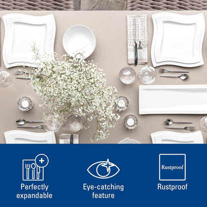 Villeroy & Boch NewWave Collection Juego de cubiertos de 20 piezas, servicio para utensilios de acero inoxidable 4, 18/10, apto para lavaplatos