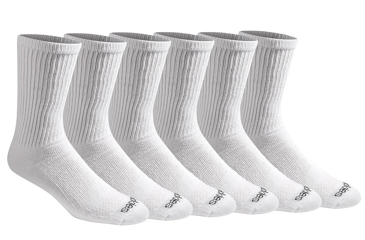 Dickies Calcetines Deportivos para Hombre, Talón y Puntera Reforzados - XL - Blanco Sólido (6 Pares)