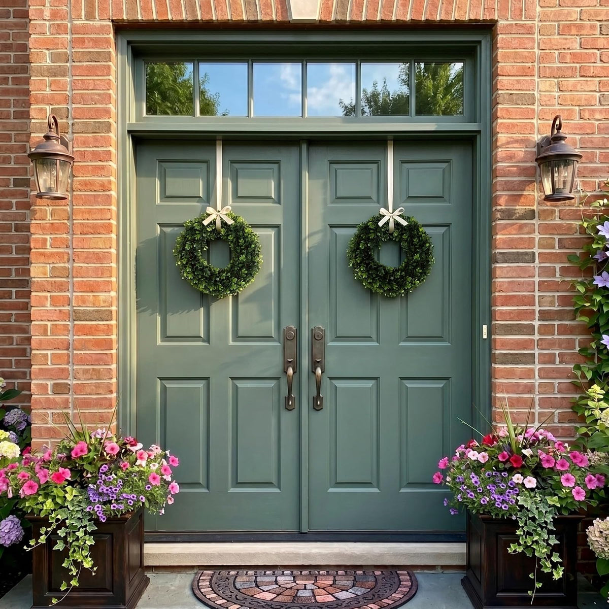 Pure Garden 50-110 Boxwood Wreath, Round, 14"