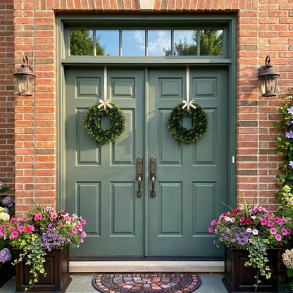 Pure Garden 50-110 Boxwood Wreath, Round, 14"