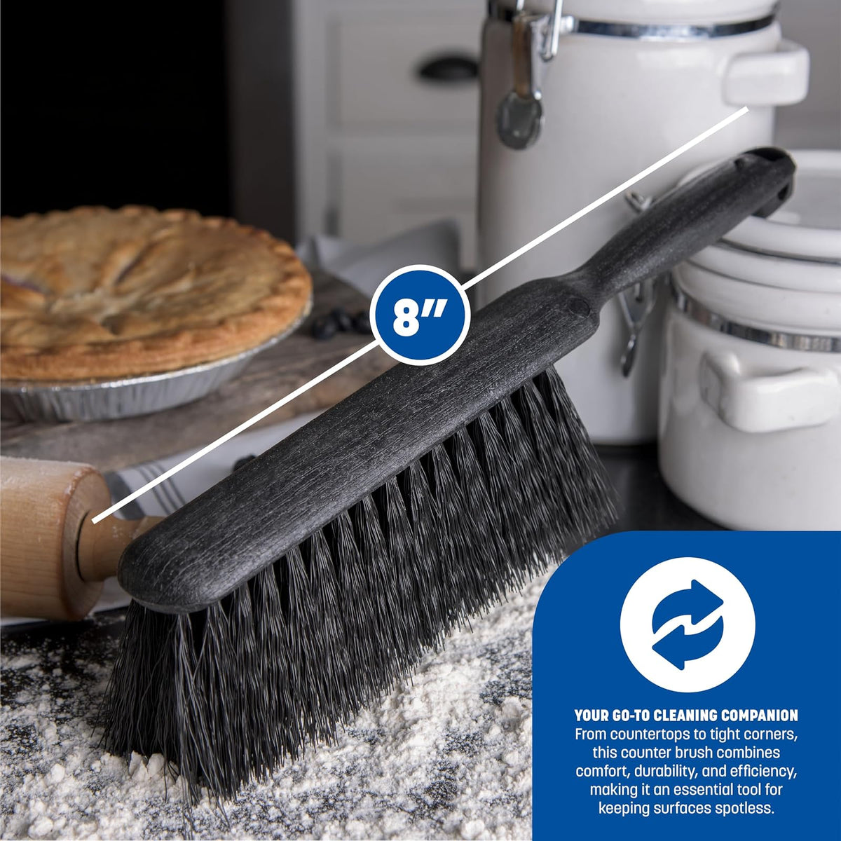 Carlisle FoodService Products 3625803 Cepillo para Polvo para Chimenea/Banco, 8 Pulgadas, Negro