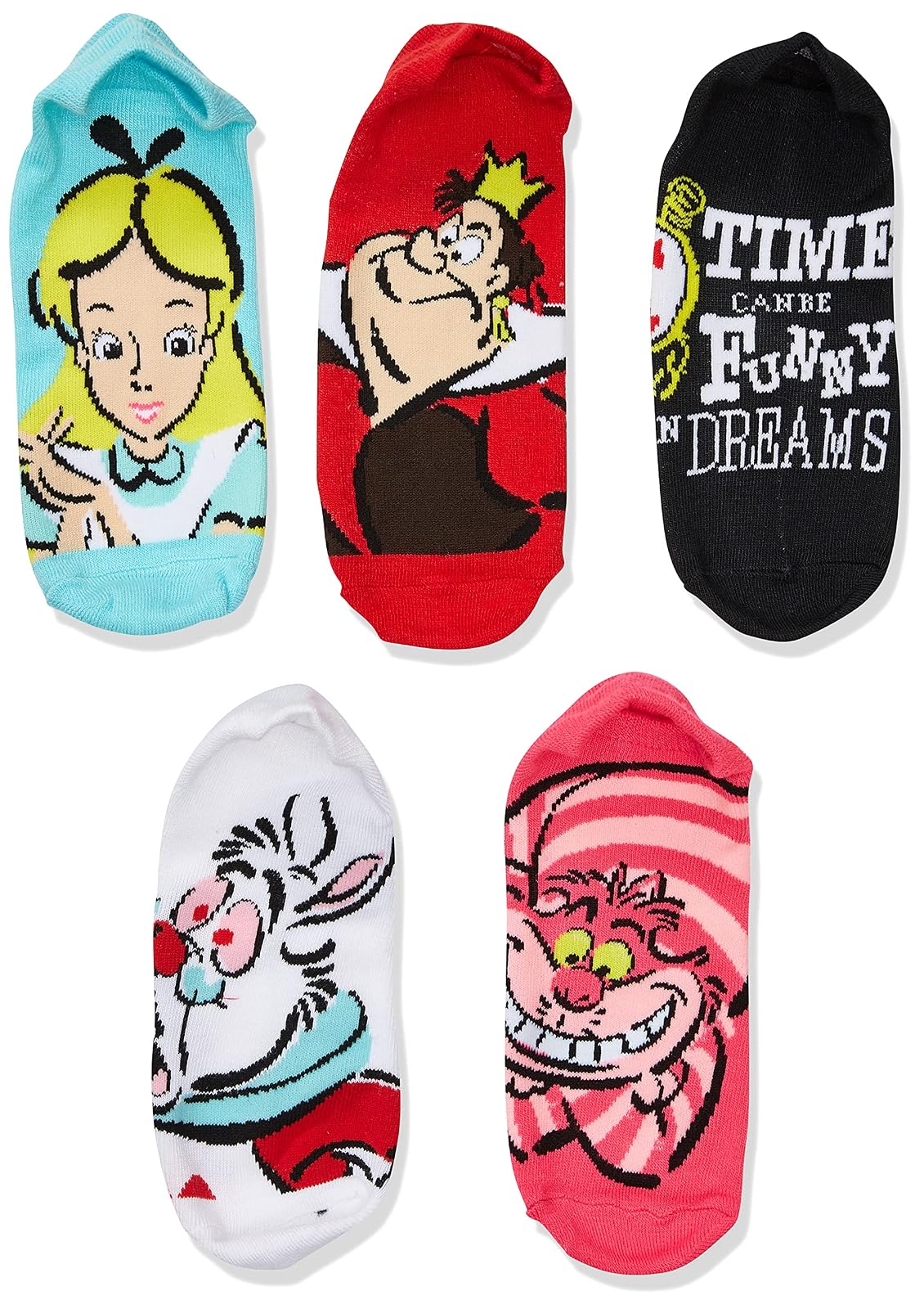 Disney Paquete de 5 calcetines invisibles de Alicia en el País de las Maravillas Calcetín casualMujer