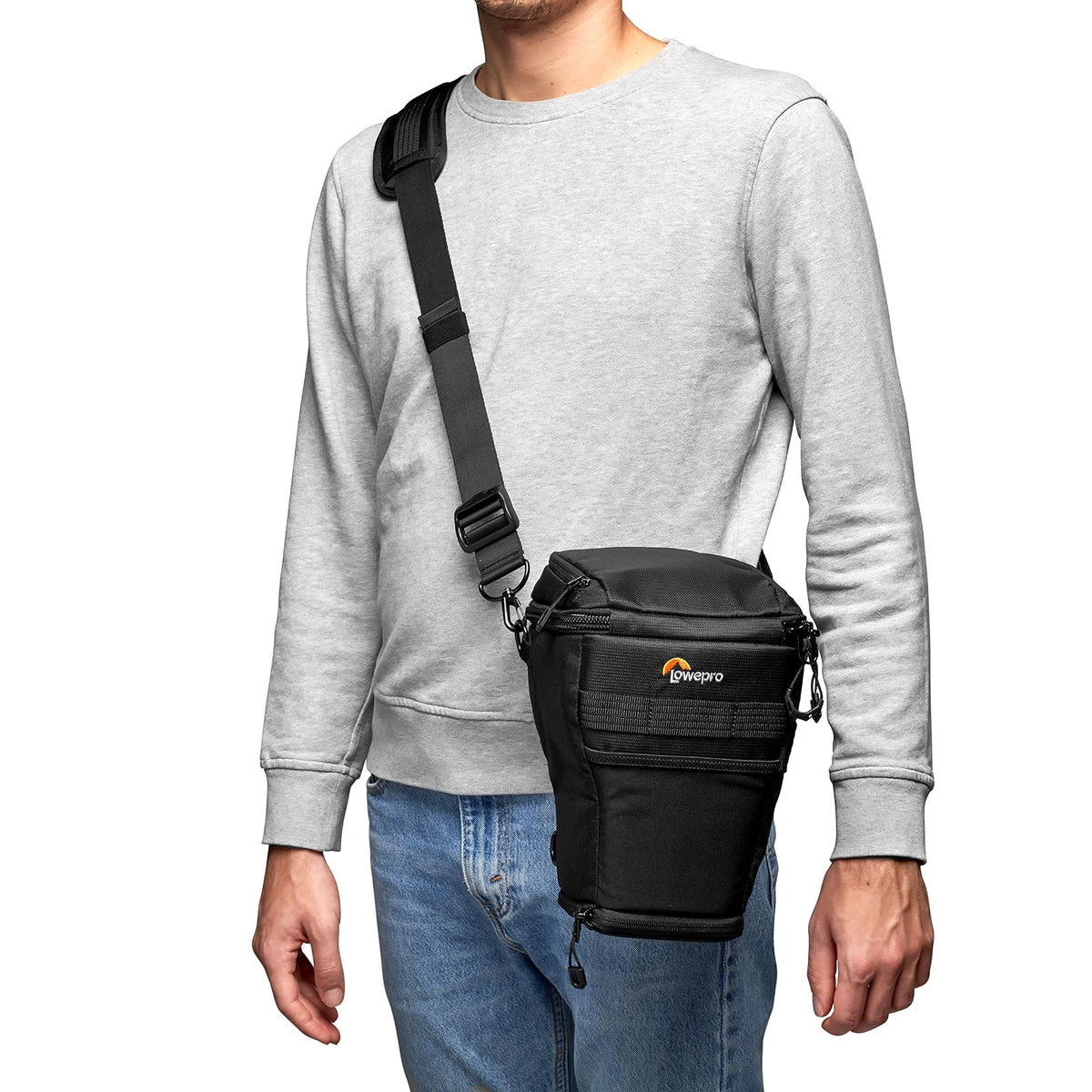 Lowepro ProTactic TLZ 70 AW Bolsa de Carga Superior para Cámara DSLR Profesional con Lente 24-70mm, Compartimento Expandible y Espacio para Accesorios, Compatible con Canon y Nikon, Color Negro