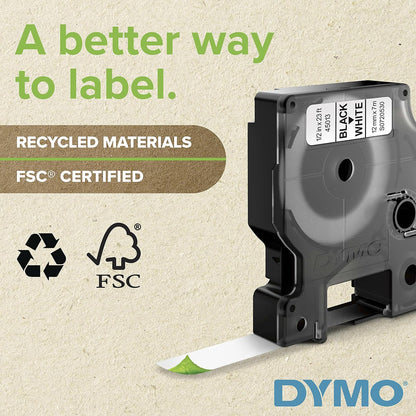 Dymo M18436 Cinta Rhino Vinilo 19mm, negro/naranja