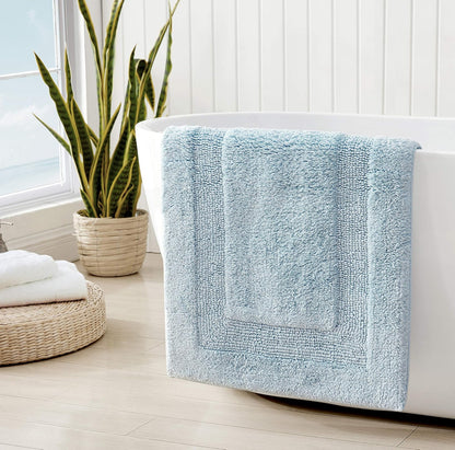 Tommy Bahama Eddie Bauer - Alfombra de baño de algodón Suave, súper Absorbente y de Secado rápido (Blanco Logan, 60 x 22 Pulgadas)