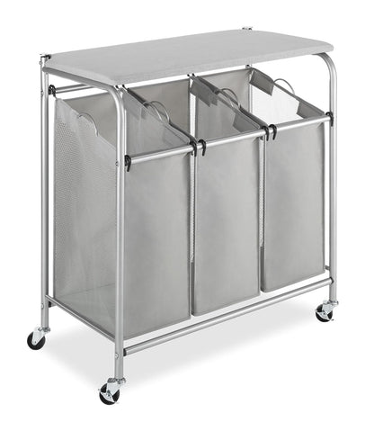 Whitmor Sorter Triple con mesa plegable, 18.13 x 32.5 x 33.38 inches