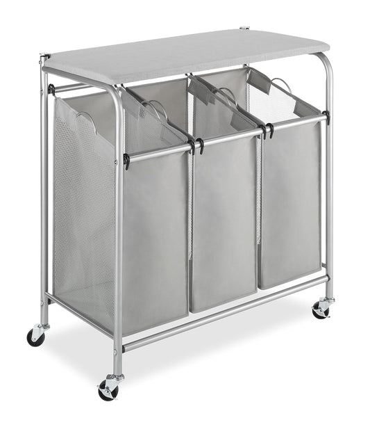 Whitmor Sorter Triple con mesa plegable, 18.13 x 32.5 x 33.38 inches