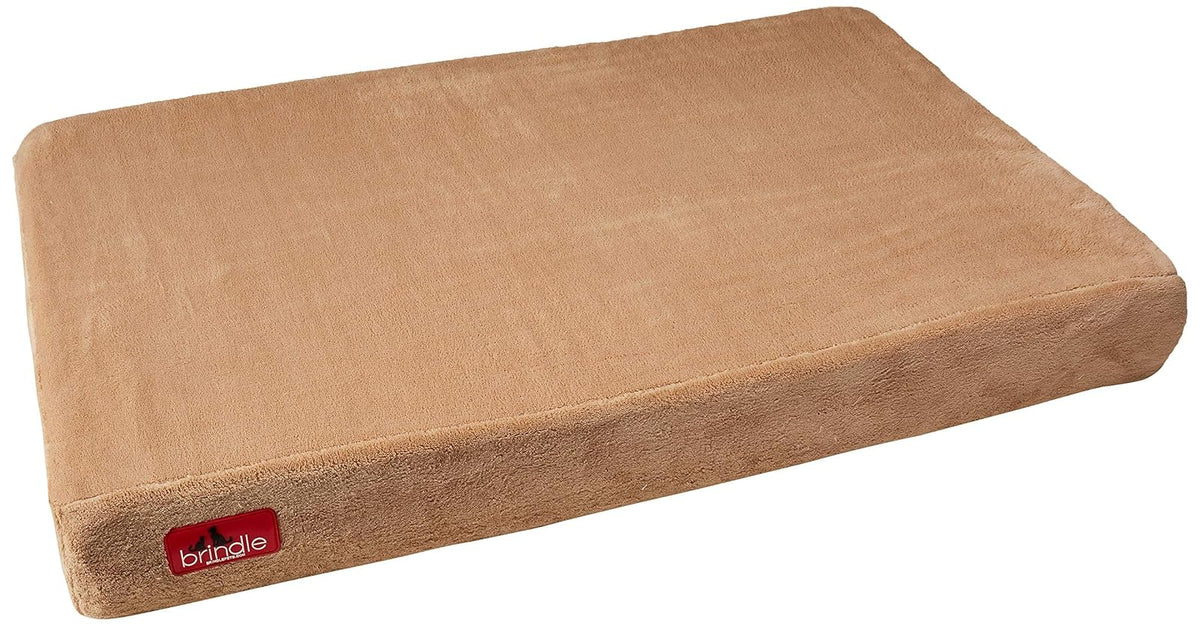Brindle Cama para Mascotas de Memory Foam Impermeable - Caqui - 86 x 56 cm