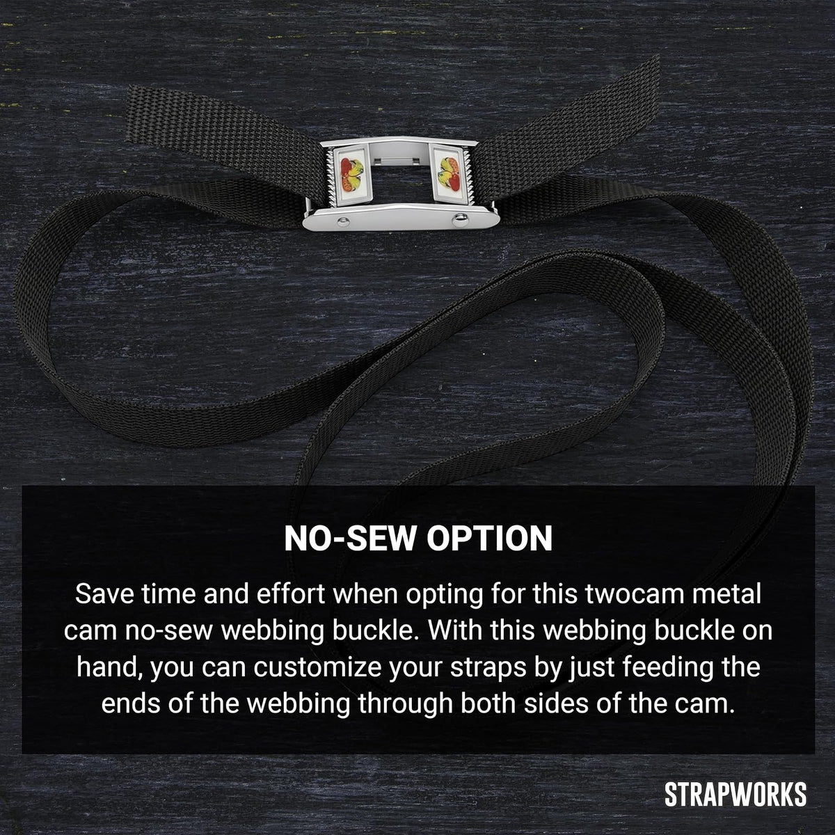 Strapworks Twocam - Hebilla de Doble Cara sin Costuras de Metal para Leva – 1 Pulgada – Paquete de 2