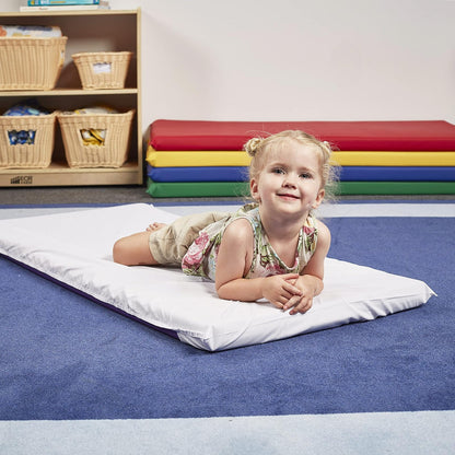 ECR4Kids - Sábana Bajera de algodón Lavable a máquina para niños pequeños en guarderías, aulas, preescolares, sábanas sanitarias, 122 x 60 cm, Color Blanco (10 Unidades)