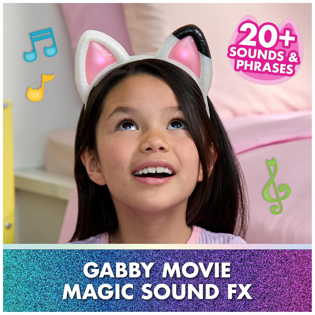Gabby's Dollhouse: The Movie, Meow-Mazing Orejas interactivas, diadema con luces, sonidos y 3 modos de juego, juguetes para niños para niñas y niños a partir de 3 años