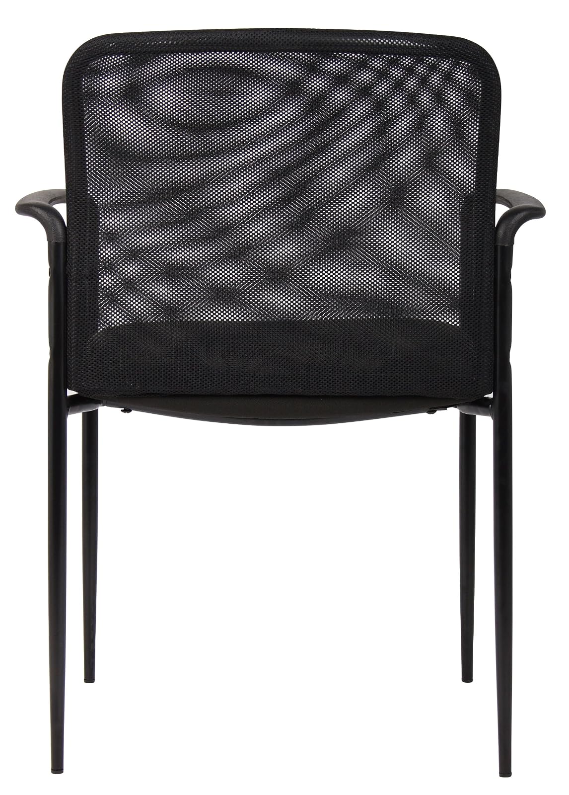 Boss B6909-BK Mesh Back and Crepe Seat Stacking with Arm 1 Unit Guest Chair, Black