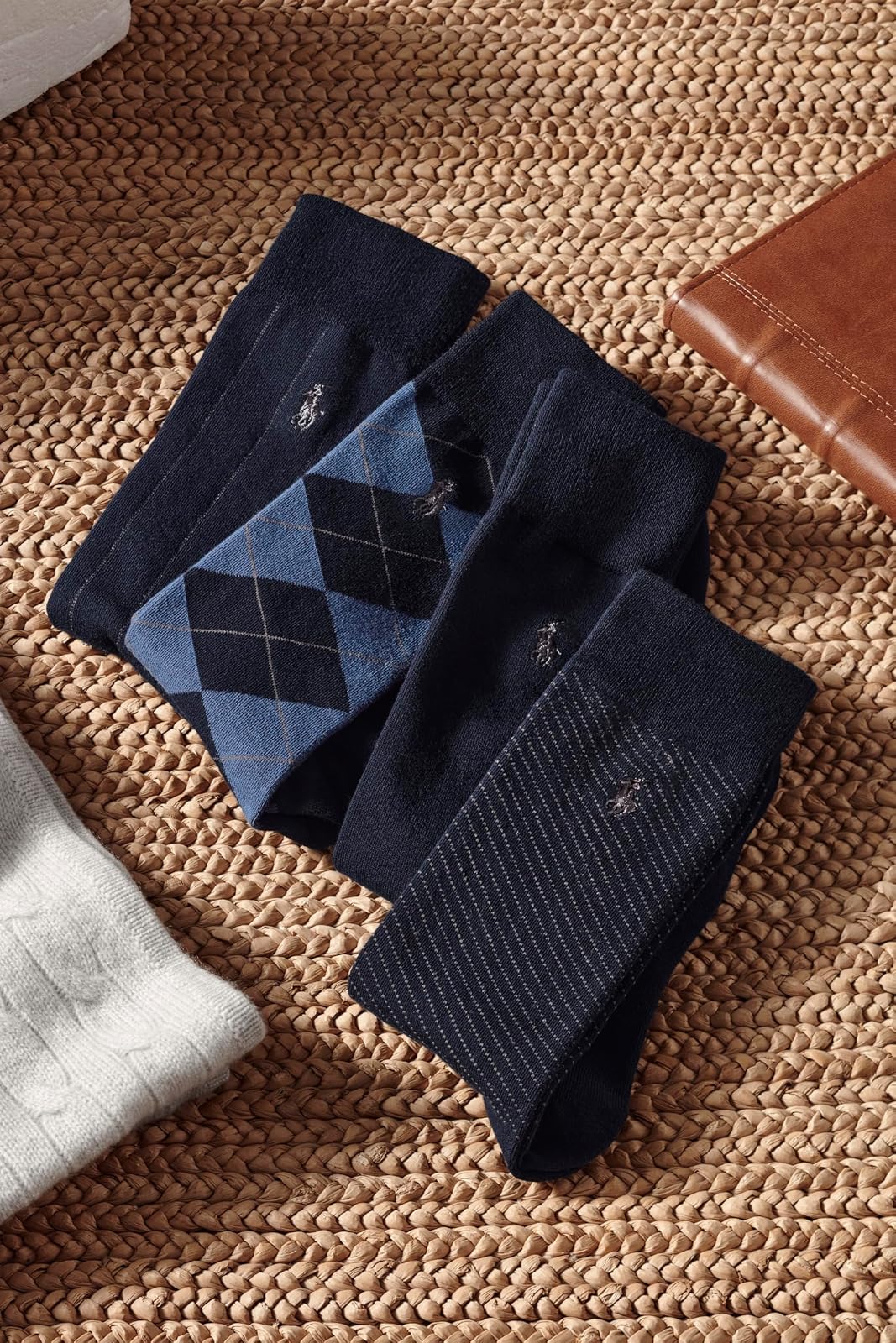 Polo Ralph Lauren Men's Socks Calcetines de cuello redondo con patrón surtido Calcetines de cuello redondo con patrón surtidopara hombre