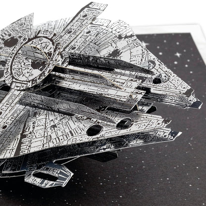 Hallmark Signature Paper Wonder Star Wars - Tarjeta emergente para el día del padre o cumpleaños (Millennium Falcon)