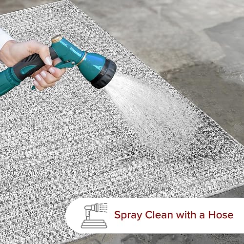 nuLOOM HJFV01C, Alfombra Trenzada para Interiores y Exteriores, Gris Claro/Sal y Pimienta, 61 x 91.4 cm