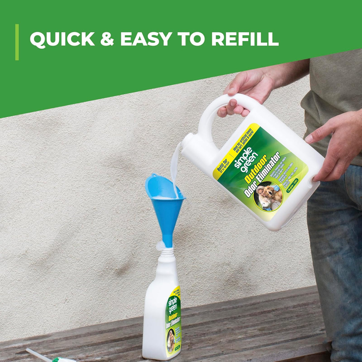 Simple Green® Eliminador de olores para exteriores, Perros, Ideal para césped artificial y patios (Aplicador para manguera, 946 ml) - 15335
