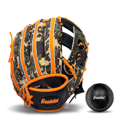 Franklin Sports Guante y Pelota de T-Ball para Niños, 9.5" - Naranja - Lanzador para diestros