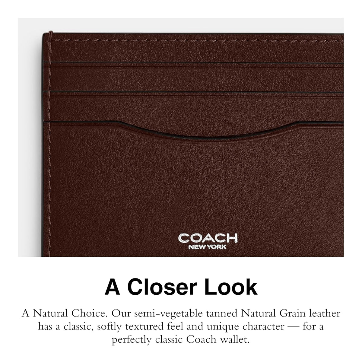 Coach - Estuche plano para tarjetas, carbón/arándano