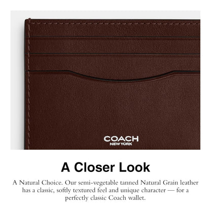 Coach - Estuche plano para tarjetas, carbón/arándano