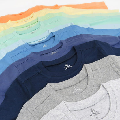 HonestBaby Paquete múltiple de Camisetas de Manga Larga de algodón orgánico Conjunto de Playeras para bebés y niños pequeños bebés Unisex