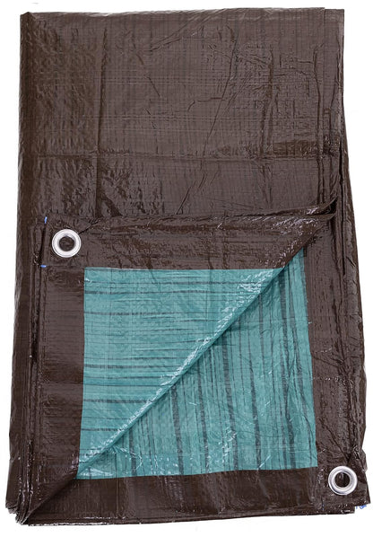 Kotap TBG-2030 Lona Protectora de Polietileno Reversible de 20' x 30' (6.10 m x 9.14 m) Café/Verde