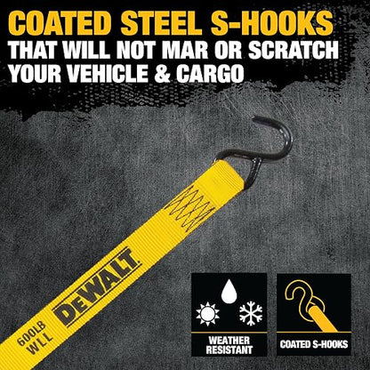 Dewalt Correas de Amarre de Trinquete de 1.25 in x 12 ft, 1800 LB, Paquete de 4, DXBC18004