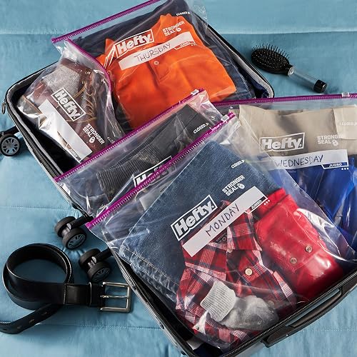 Hefty Slider Jumbo Storage Plastic Bags - 2.5 Gallon Size, 3 Boxes of 15 Bags (45 Total)