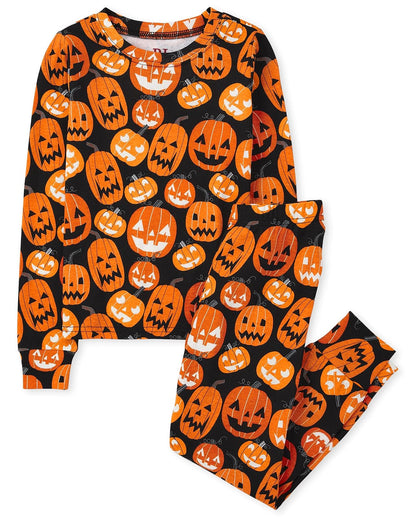 The Children's Place Conjunto de Pijama de Halloween, algodón a Juego para familias Juego de Pijama para niños Unisex - Momia brillante - M