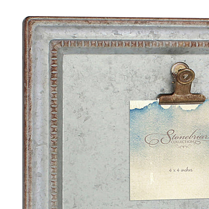 Stonebriar - Decoración de pared de metal galvanizado con cesta, 15.2 x 13.2 pulgadas, color gris