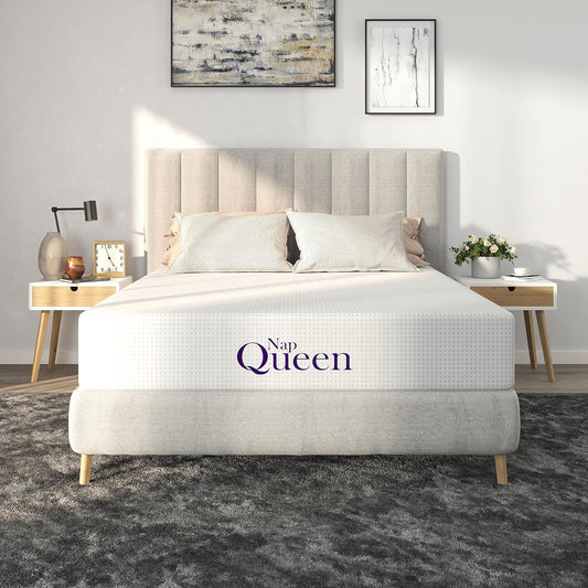 NapQueen Colchón de 8 Pulgadas, tamaño matrimonial, colchón de Espuma viscoelástica de carbón de bambú, Cama en una Caja