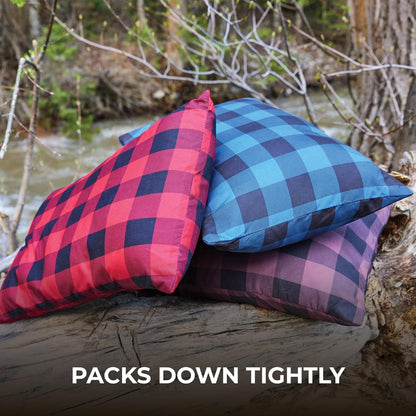Teton - Almohada de Campamento Negra, Cuadros Azules